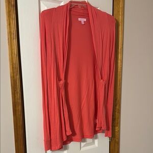 Lilly Pulitzer Coral Open Front Cardigan Sweater